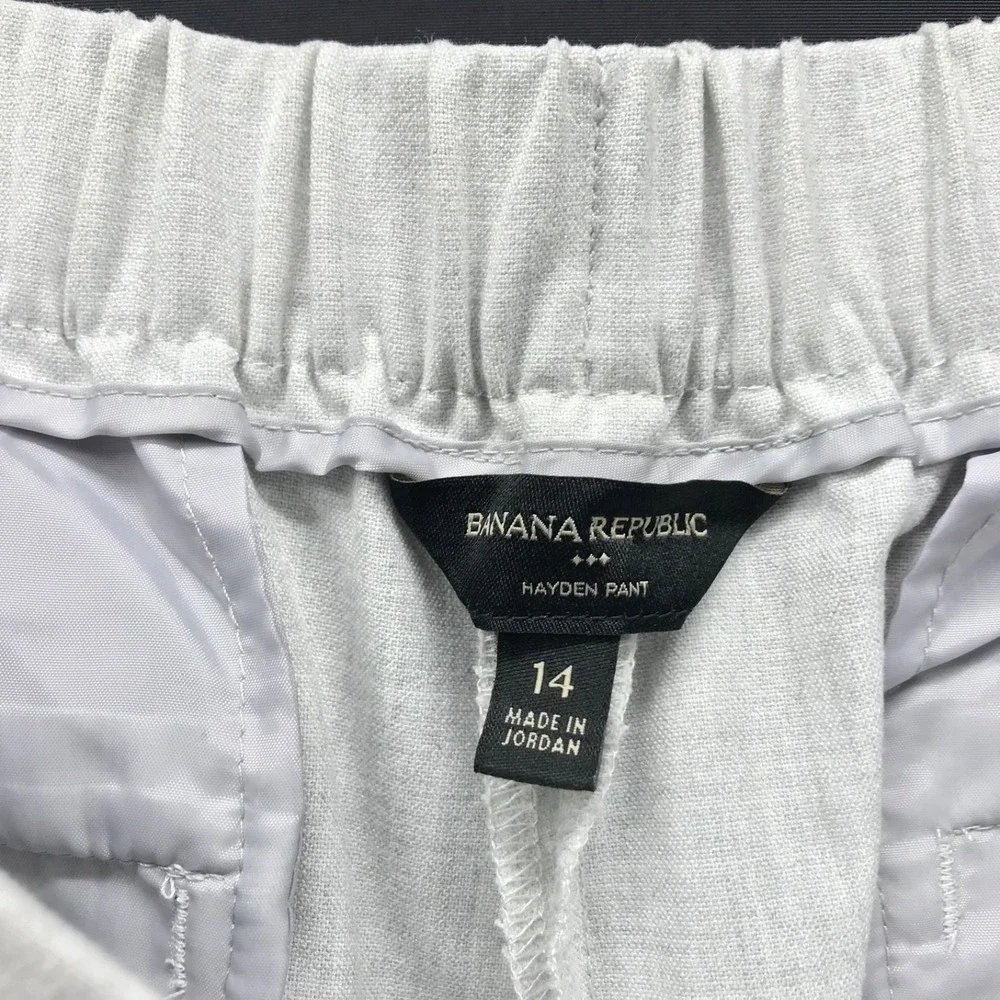 Banana Republic Women's Hayden Tapered Pants, Size 14, Grey Pull-On Ankle - Picture 6 of 8